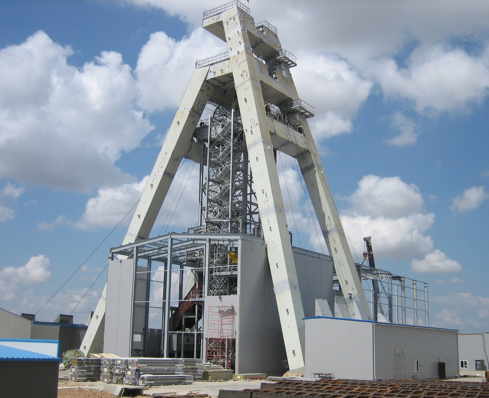 Headframe at the Gremyachinsky freeze shaft